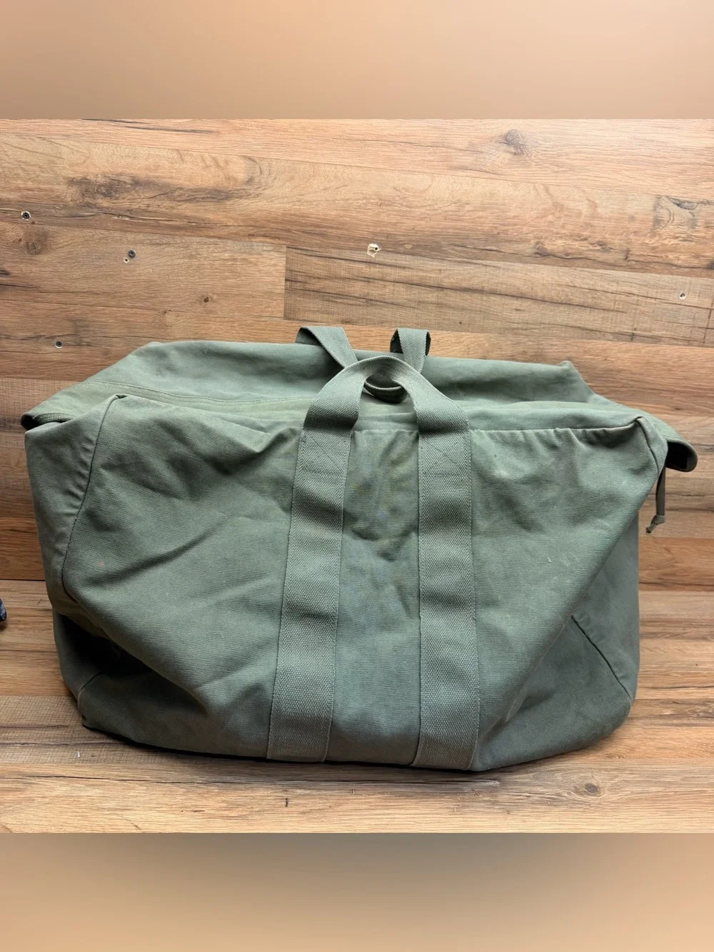 Military US Army Zipper Flyers Kit Vintage 1967 Canvas Duffel Bag i 22”x16”